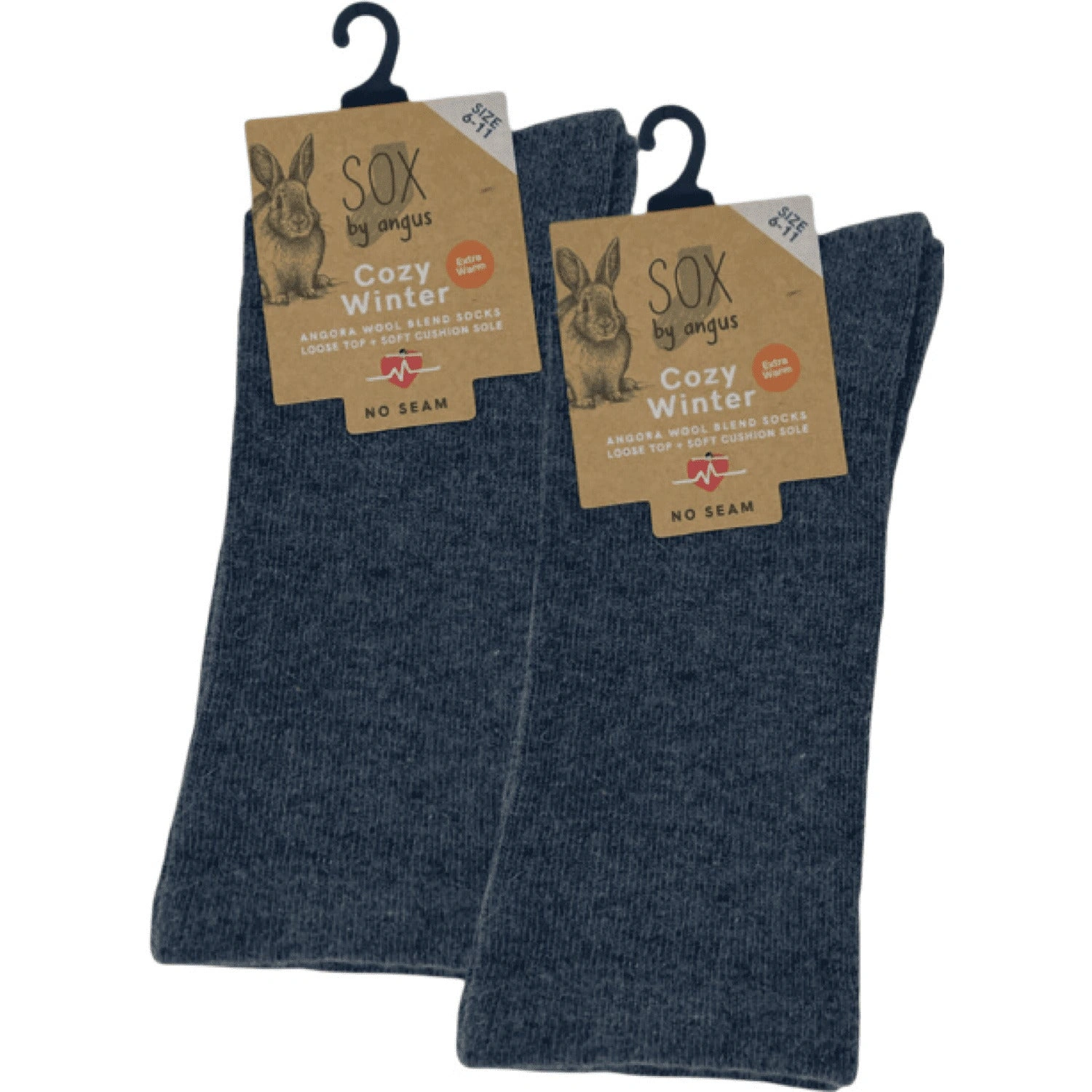 Cloud-Soft Angora Socks Cozy No-Seam Comfort Charcoal Gray